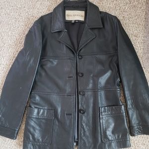 Enzo Angiolini Black Leather Coat